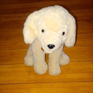 Fao Schwarz Golden Retriver Yellow Blond Lab Plush Gold Bow Tie